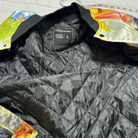 NARUTO SHIPPUDEN x REASON CLOTHING BRAND explosion satin Puffer Bomber Jacket LV - Picture 15 of 15